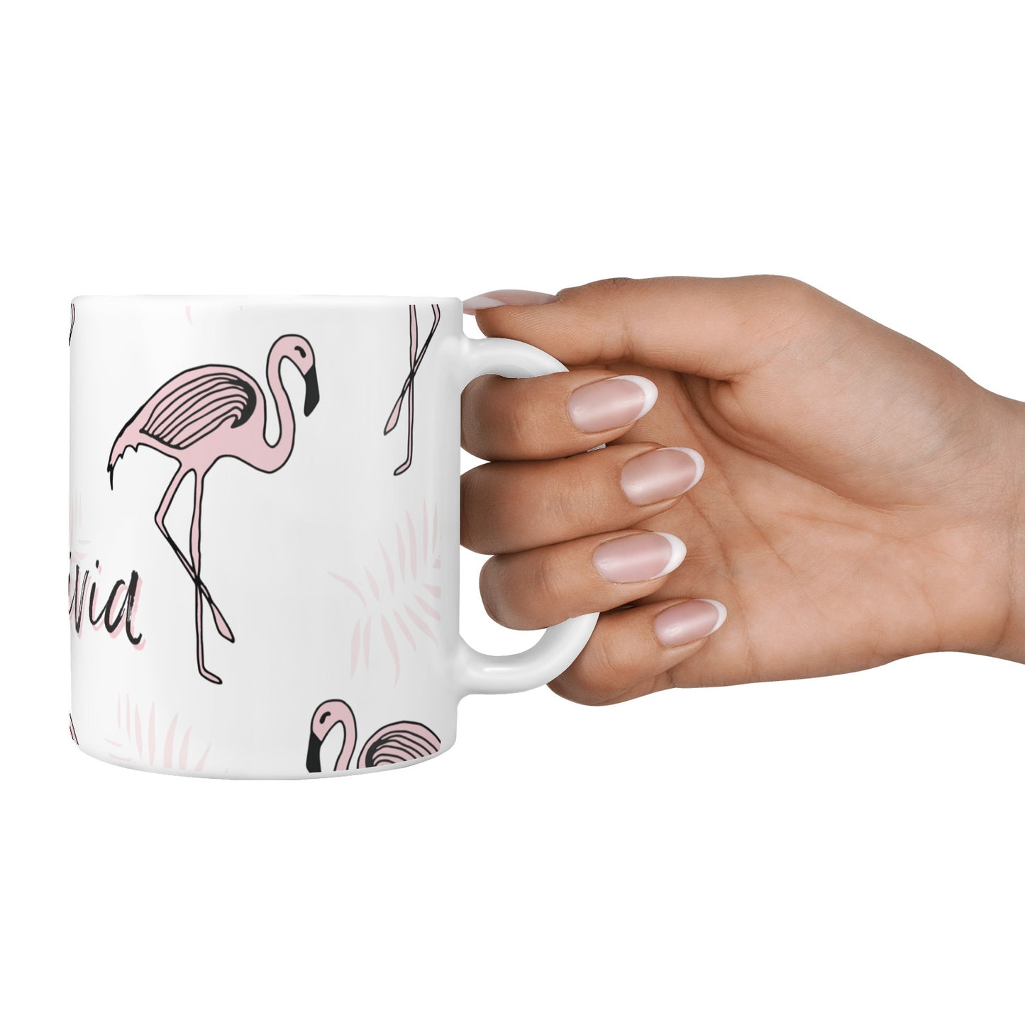 Personalised Cute Pink Flamingo 10oz Mug Alternative Image 4