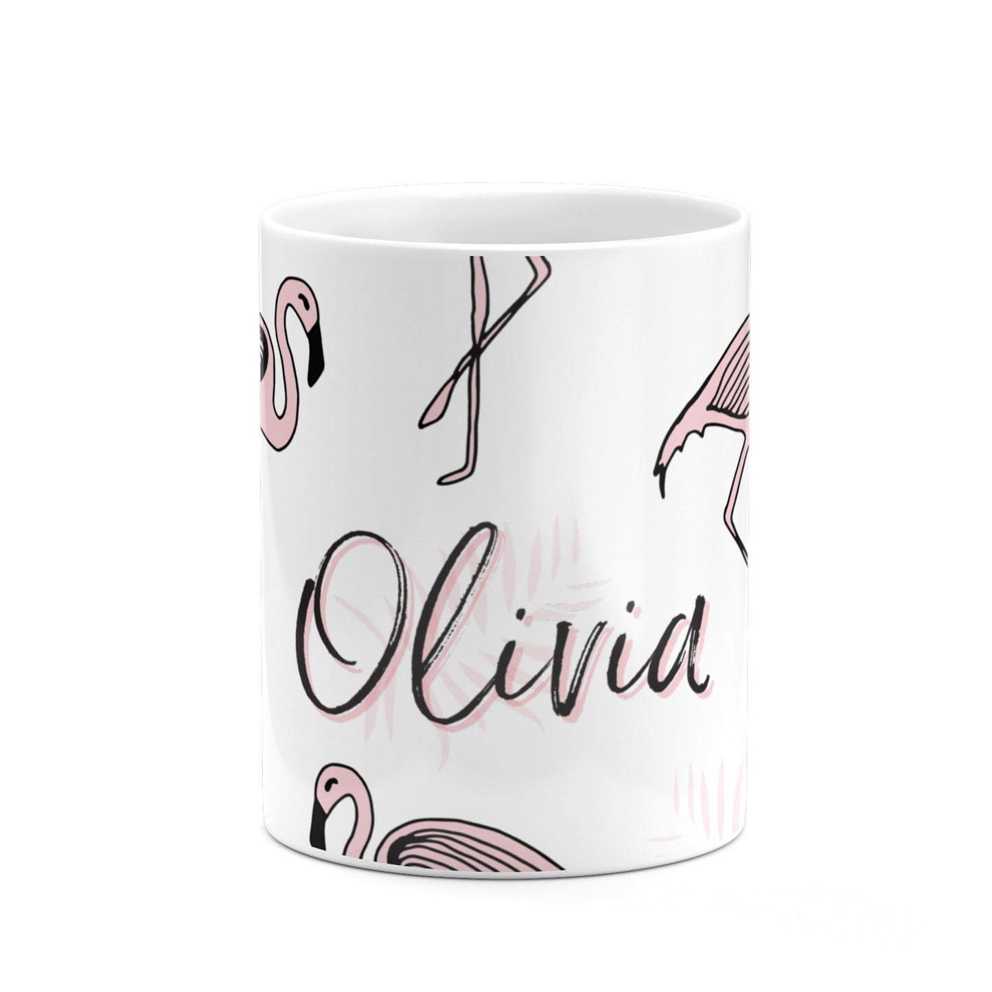 Personalised Cute Pink Flamingo 10oz Mug Alternative Image 7