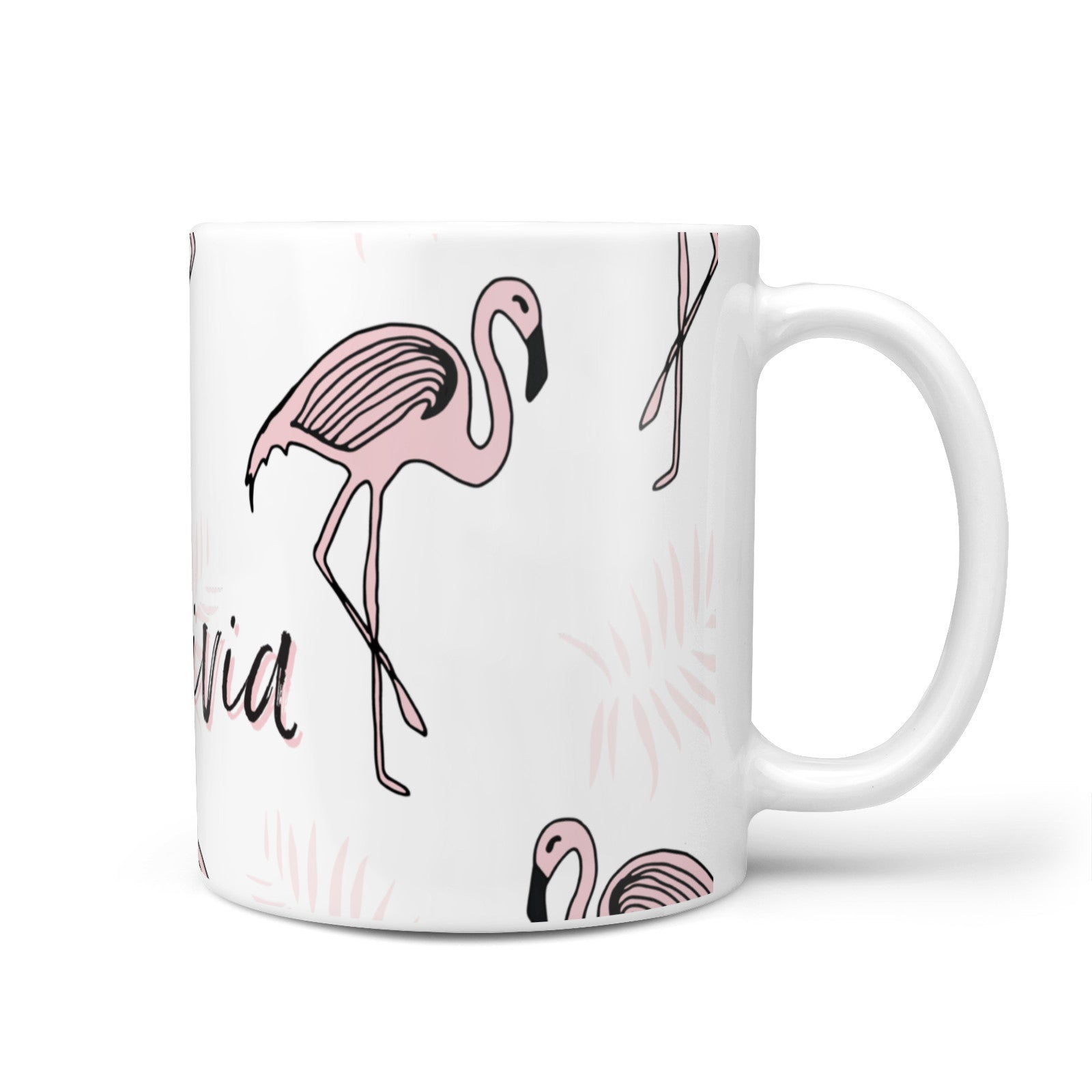 Personalised Cute Pink Flamingo 10oz Mug