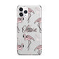Personalised Cute Pink Flamingo Apple iPhone 11 Pro in Silver with 2D Snap Case