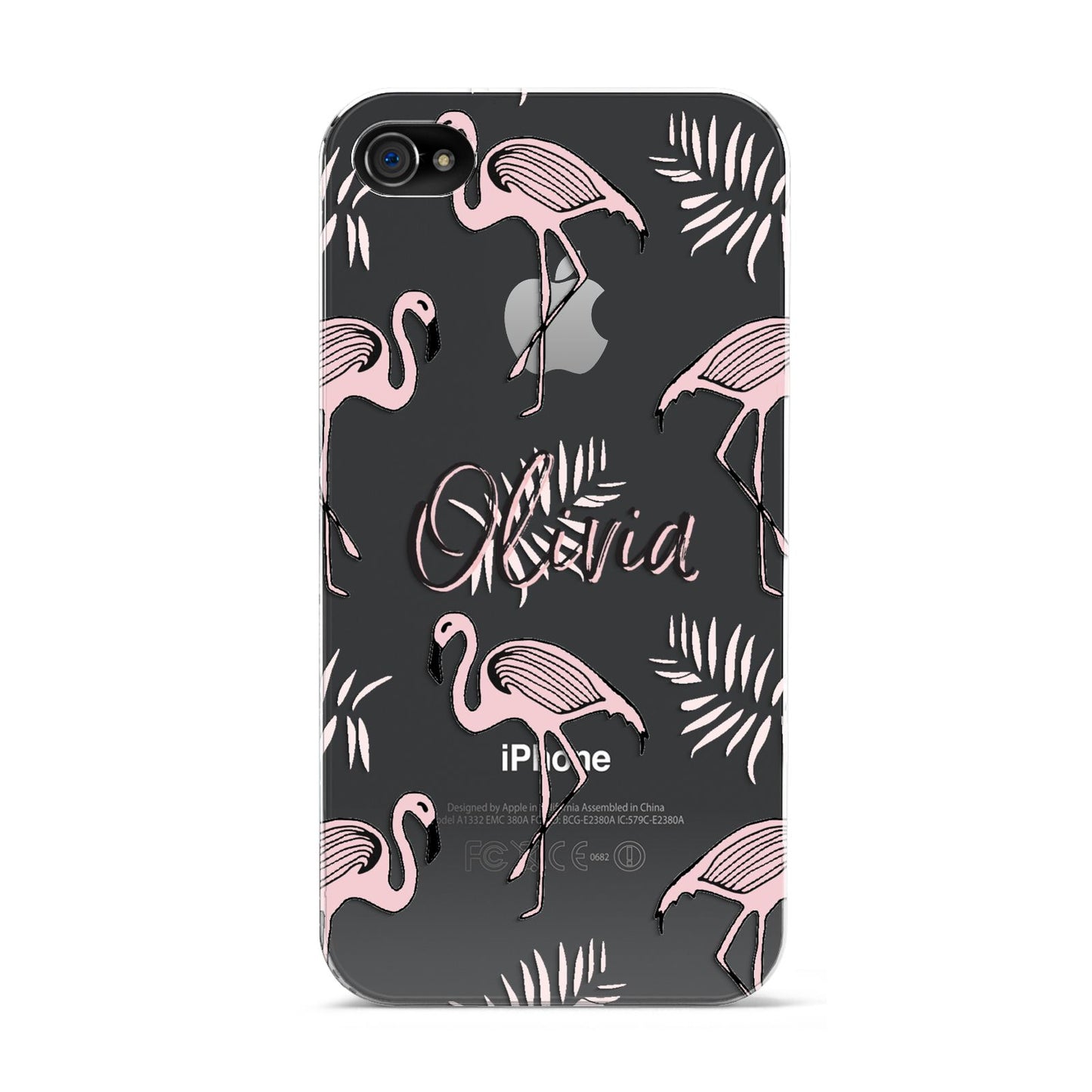 Personalised Cute Pink Flamingo Apple iPhone 4s Case