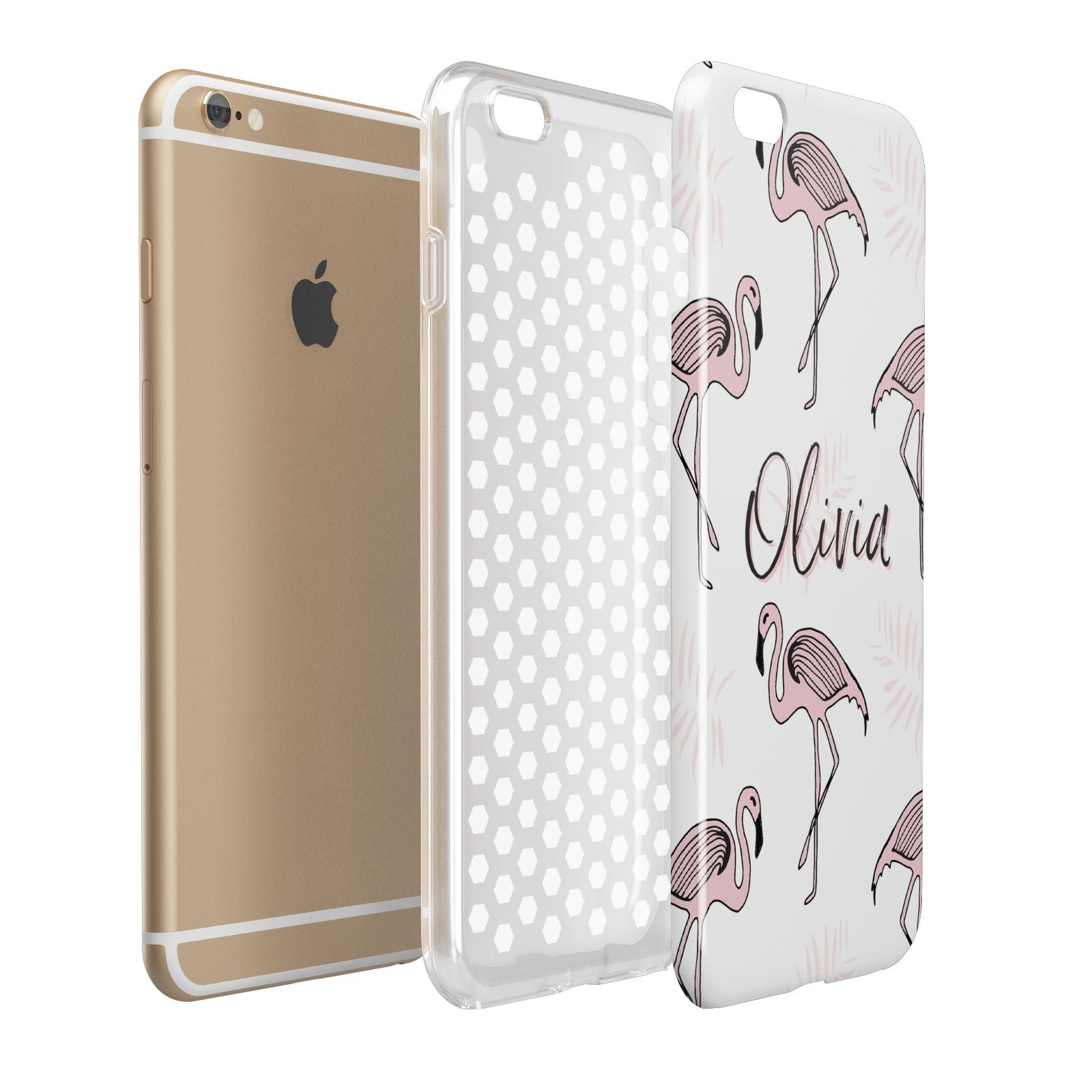 Personalised Cute Pink Flamingo Apple iPhone 6 Plus 3D Tough Case