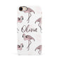 Personalised Cute Pink Flamingo Apple iPhone 7 8 3D Snap Case