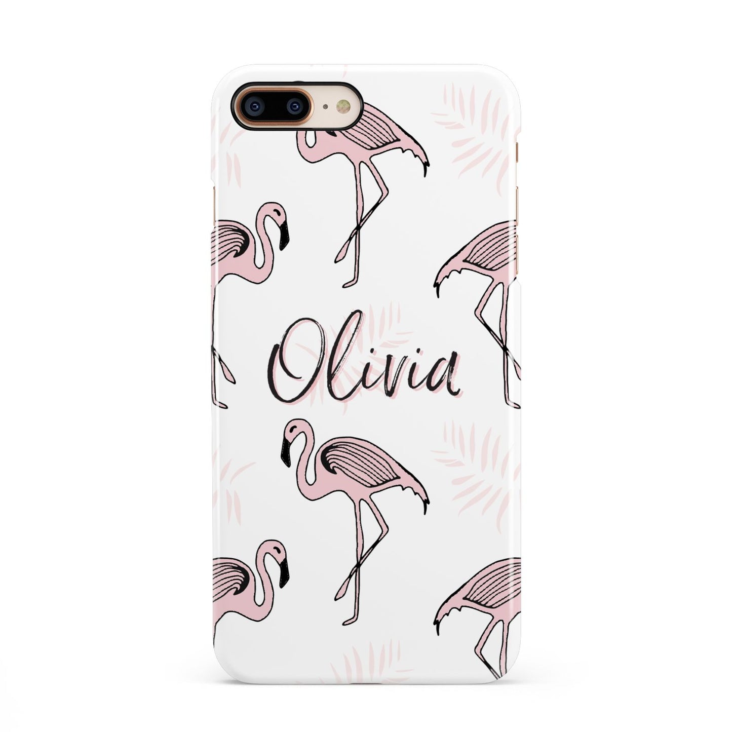 Personalised Cute Pink Flamingo Apple iPhone 7 8 Plus 3D Snap Case