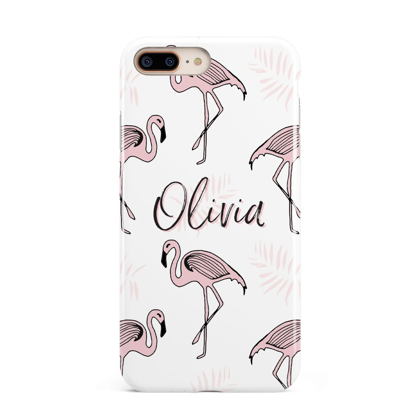 Personalised Cute Pink Flamingo Apple iPhone 7 8 Plus 3D Tough Case