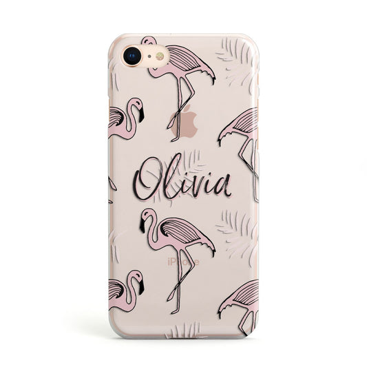 Personalised Cute Pink Flamingo Apple iPhone Case