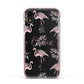 Personalised Cute Pink Flamingo Apple iPhone XR Impact Case Pink Edge on Black Phone