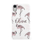 Personalised Cute Pink Flamingo Apple iPhone XR White 3D Snap Case