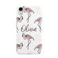 Personalised Cute Pink Flamingo Apple iPhone XR White 3D Tough Case