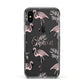 Personalised Cute Pink Flamingo Apple iPhone Xs Impact Case Black Edge on Black Phone