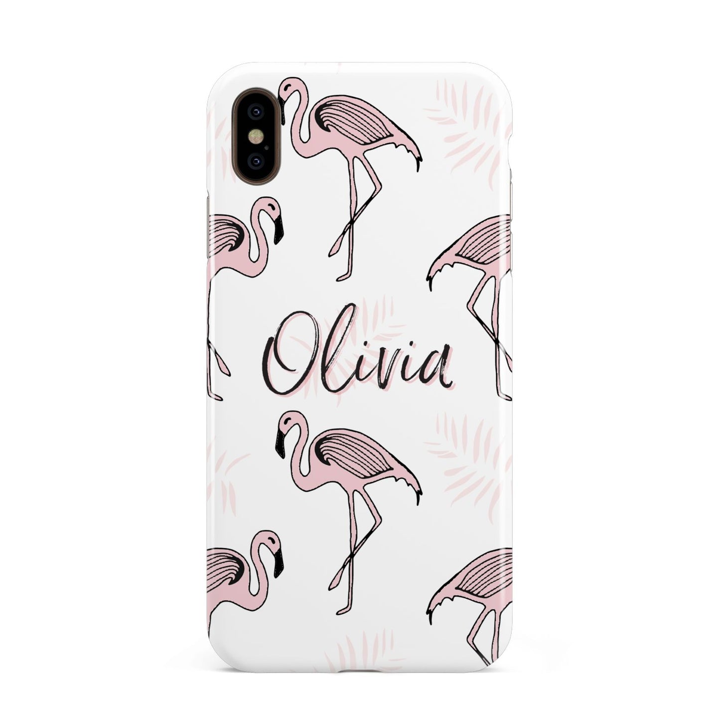 Personalised Cute Pink Flamingo Apple iPhone Xs Max 3D Tough Case