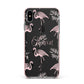Personalised Cute Pink Flamingo Apple iPhone Xs Max Impact Case Pink Edge on Black Phone