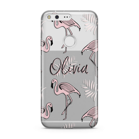 Personalised Cute Pink Flamingo Google Pixel Case