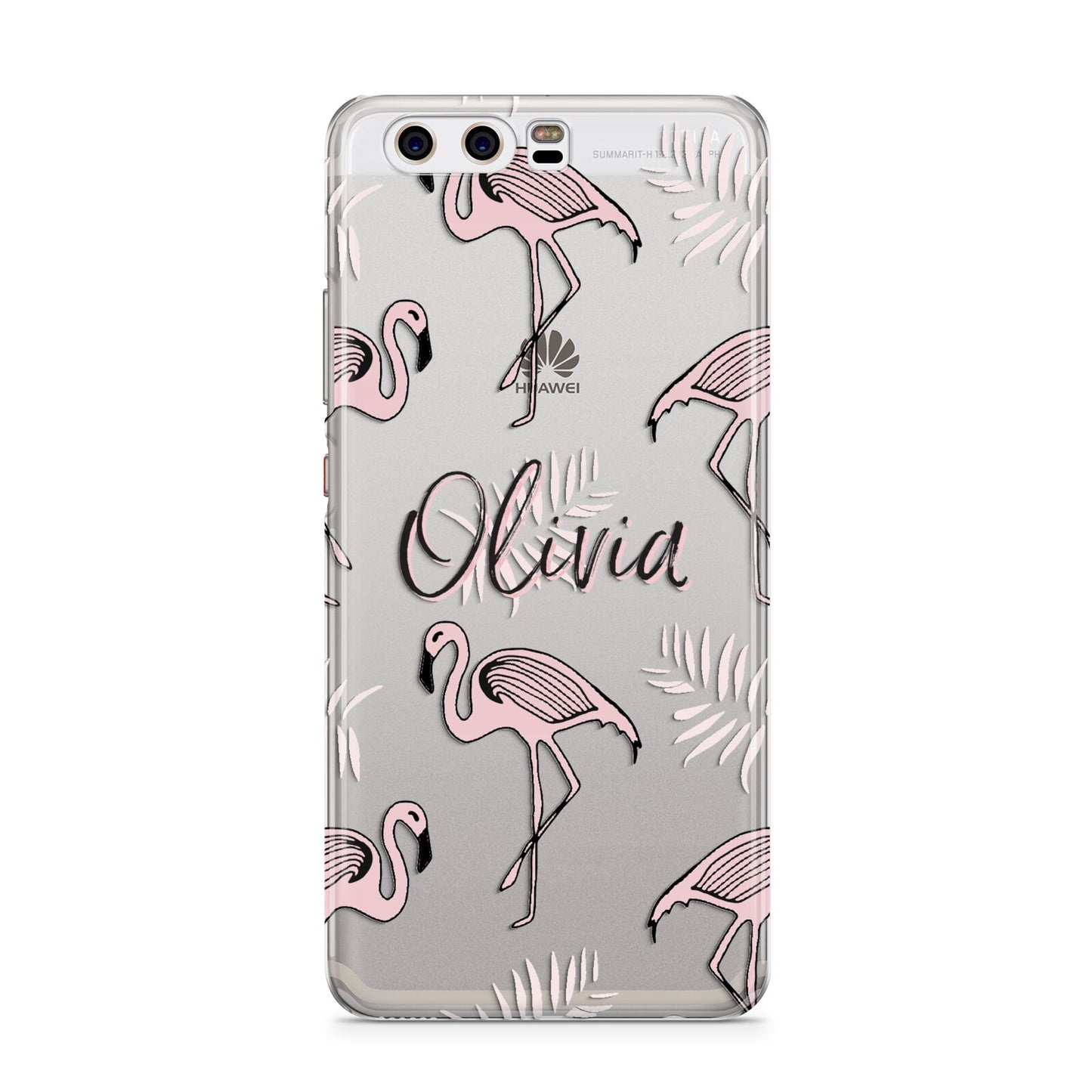 Personalised Cute Pink Flamingo Huawei P10 Phone Case