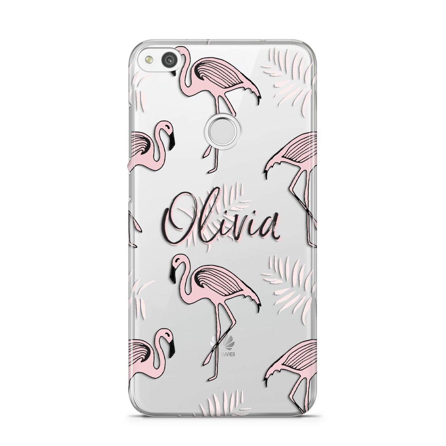 Personalised Cute Pink Flamingo Huawei P8 Lite Case