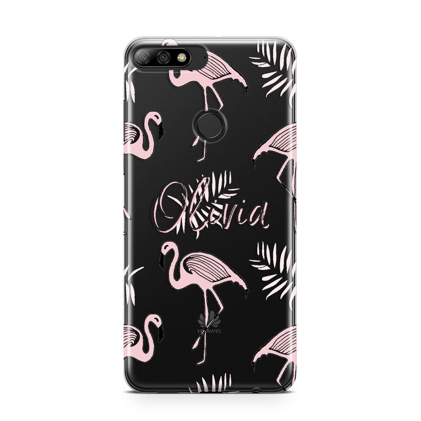 Personalised Cute Pink Flamingo Huawei Y7 2018