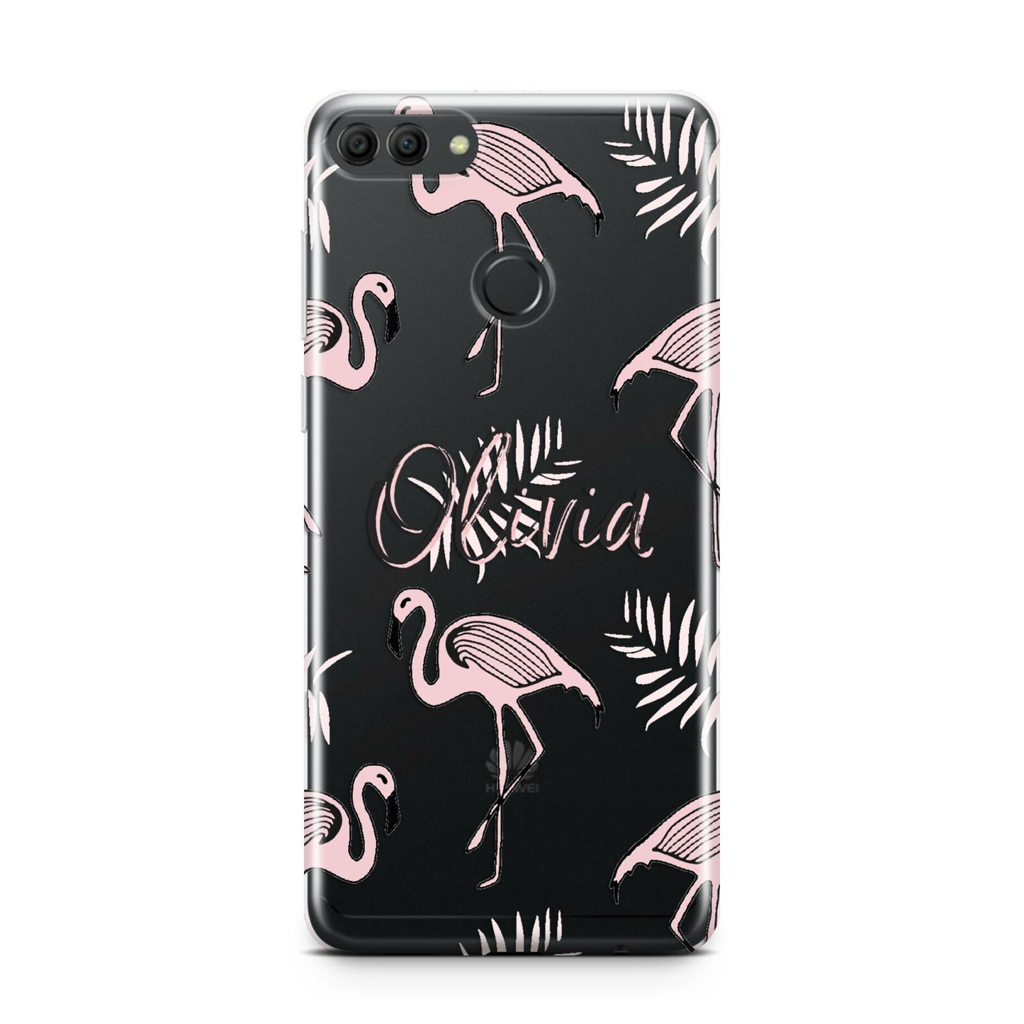 Personalised Cute Pink Flamingo Huawei Y9 2018