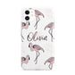 Personalised Cute Pink Flamingo iPhone 11 3D Tough Case