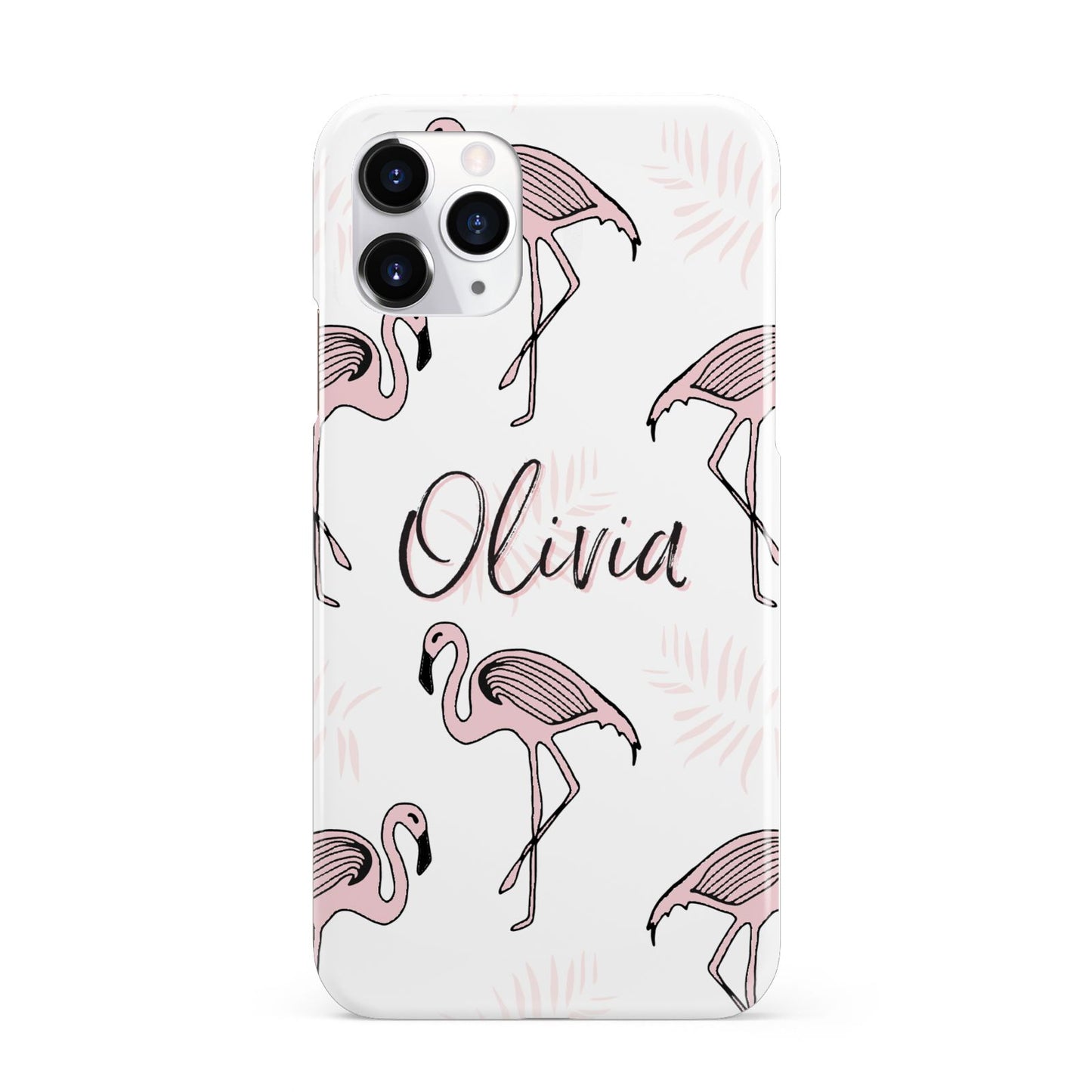 Personalised Cute Pink Flamingo iPhone 11 Pro 3D Snap Case