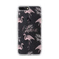 Personalised Cute Pink Flamingo iPhone 7 Plus Bumper Case on Black iPhone