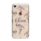 Personalised Cute Pink Flamingo iPhone 8 Bumper Case on Rose Gold iPhone