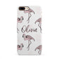 Personalised Cute Pink Flamingo iPhone 8 Plus 3D Snap Case on Gold Phone