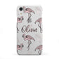 Personalised Cute Pink Flamingo iPhone XR 2D Snap Case on White Phone