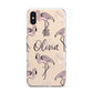 Personalised Cute Pink Flamingo iPhone Xs 2D Snap on Gold Phone