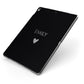 Personalised Cutout Name Heart Clear Black Apple iPad Case on Grey iPad Side View