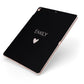 Personalised Cutout Name Heart Clear Black Apple iPad Case on Rose Gold iPad Side View