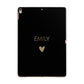 Personalised Cutout Name Heart Clear Black Apple iPad Gold Case