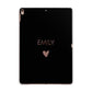 Personalised Cutout Name Heart Clear Black Apple iPad Rose Gold Case