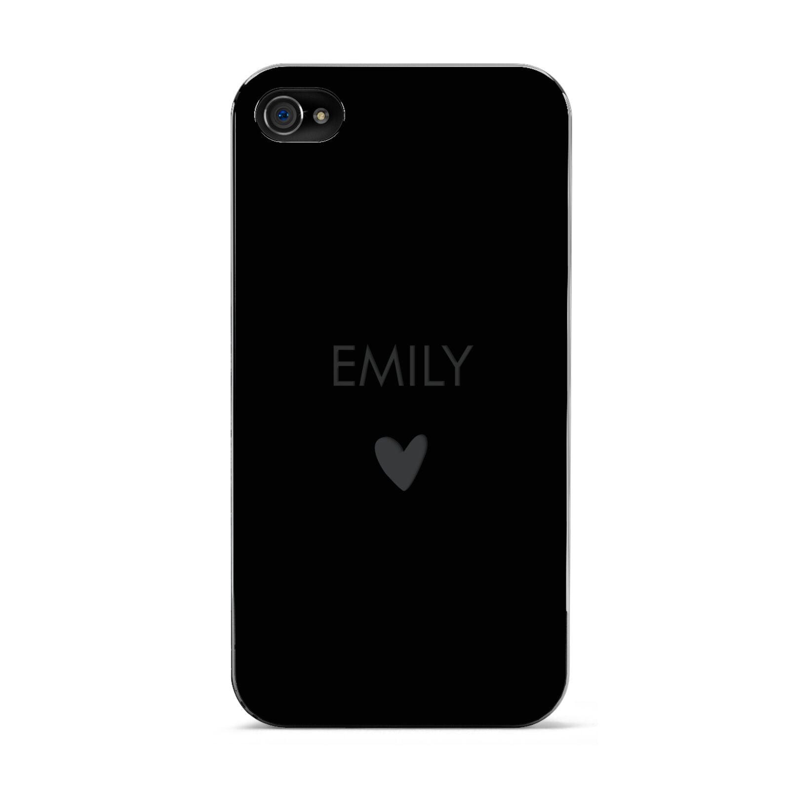 Personalised Cutout Name Heart Clear Black Apple iPhone 4s Case