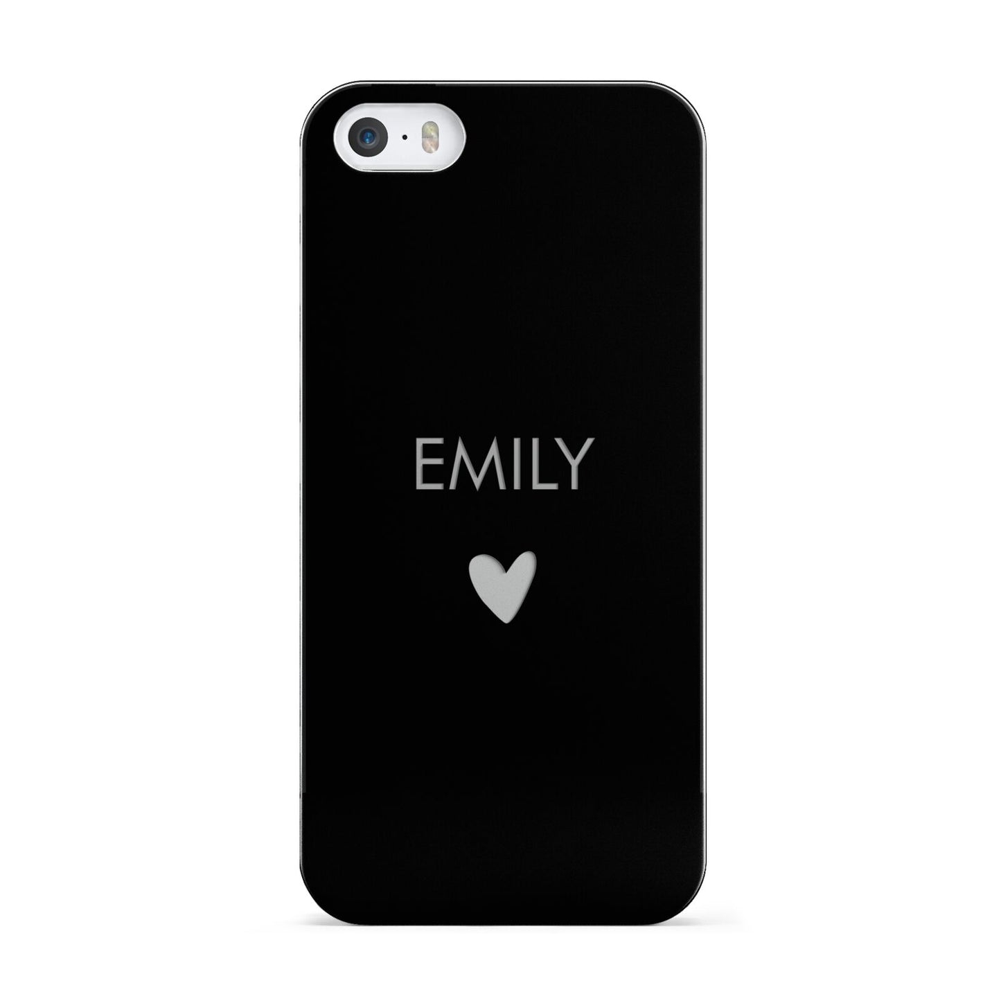 Personalised Cutout Name Heart Clear Black Apple iPhone 5 Case