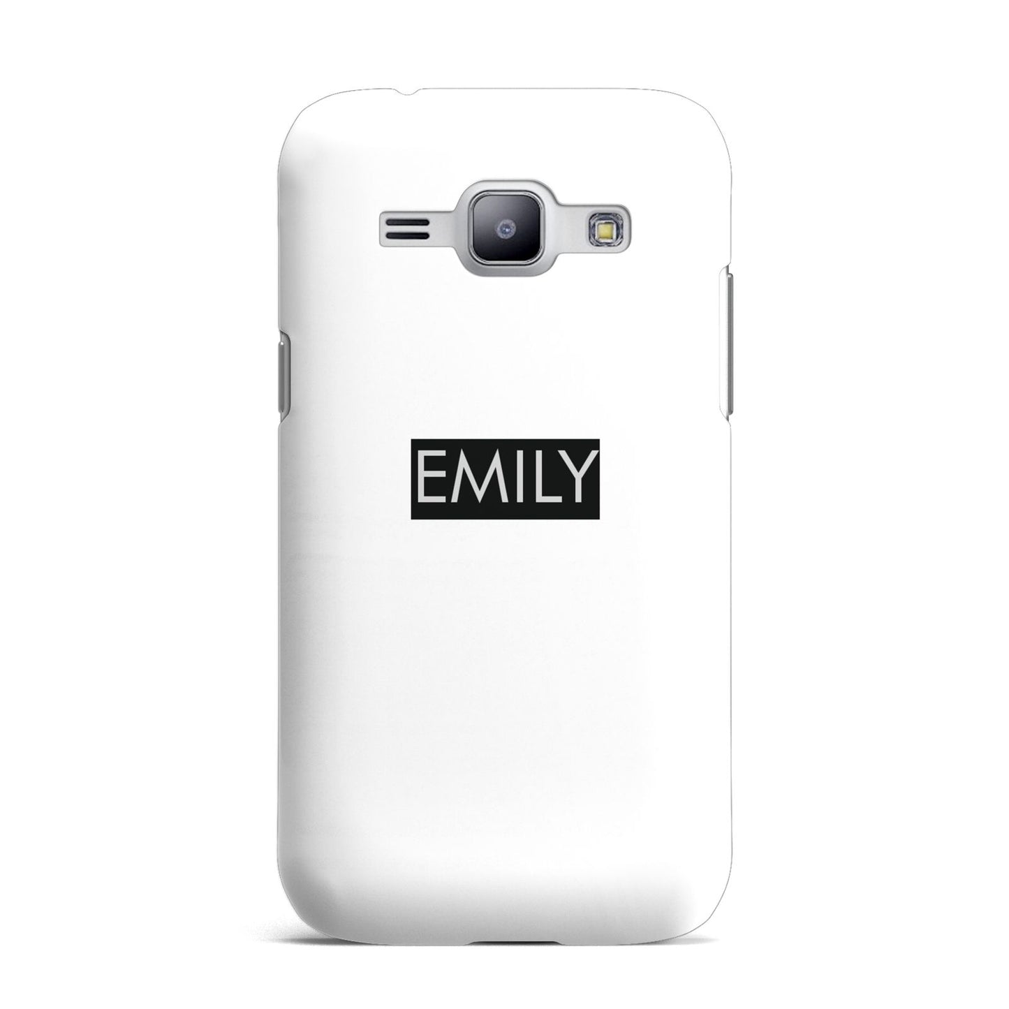 Personalised Cutout Name Heart Clear Black Samsung Galaxy J1 2015 Case