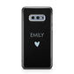 Personalised Cutout Name Heart Clear Black Samsung Galaxy S10E Case