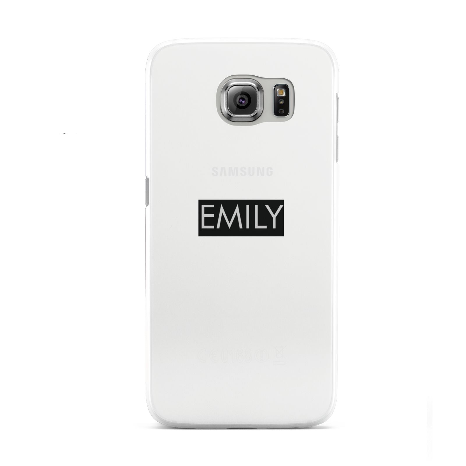 Personalised Cutout Name Heart Clear Black Samsung Galaxy S6 Case