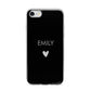 Personalised Cutout Name Heart Clear Black iPhone 7 Bumper Case on Silver iPhone