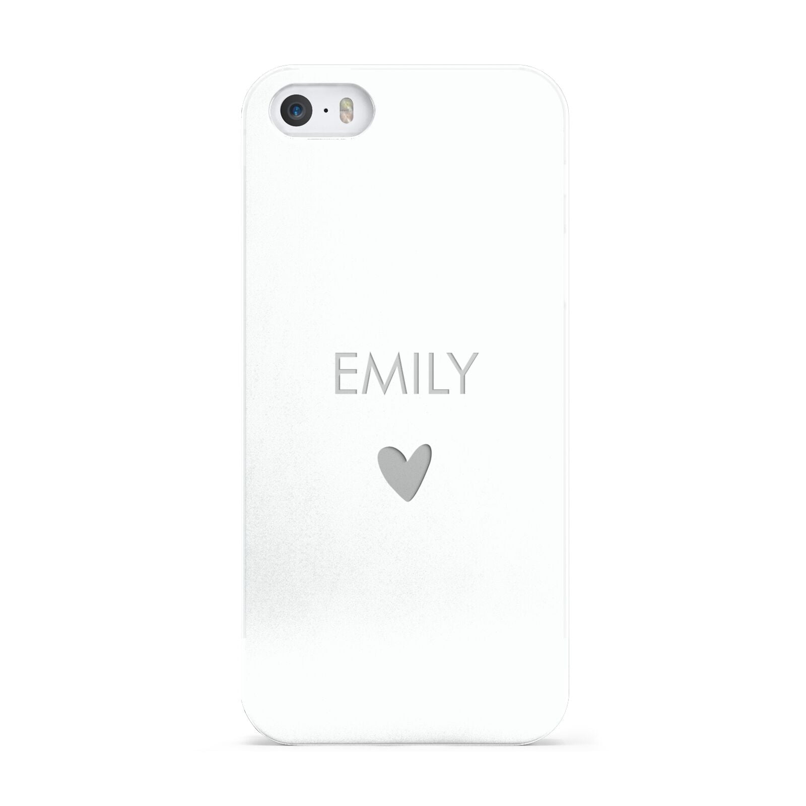 Personalised Cutout Name Heart Clear White Apple iPhone 5 Case