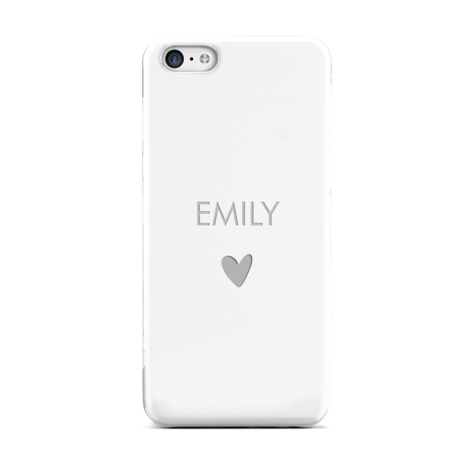 Personalised Cutout Name Heart Clear White Apple iPhone 5c Case