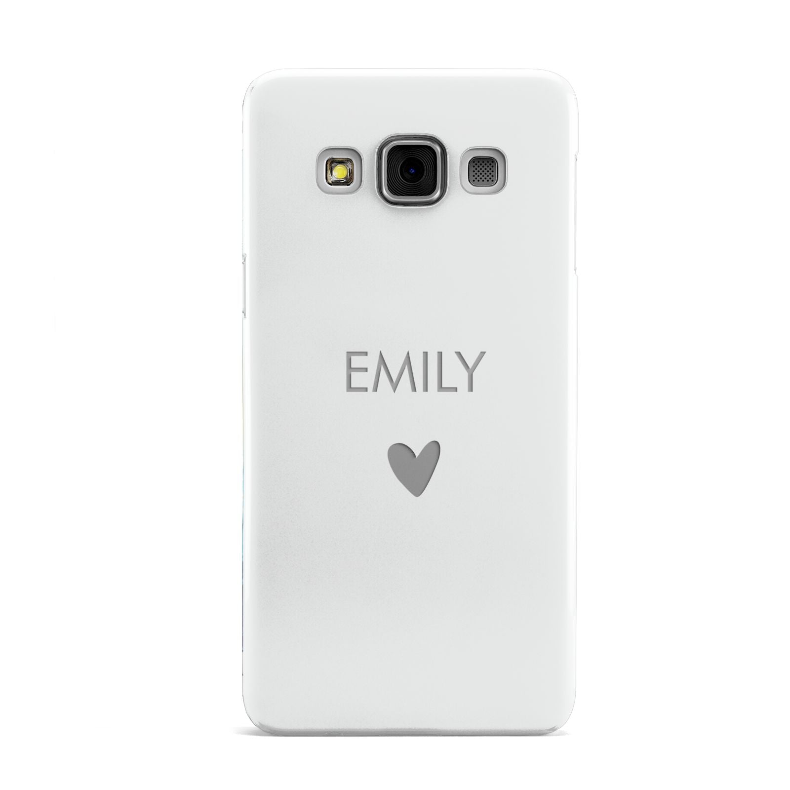 Personalised Cutout Name Heart Clear White Samsung Galaxy A3 Case