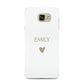 Personalised Cutout Name Heart Clear White Samsung Galaxy A7 2016 Case on gold phone