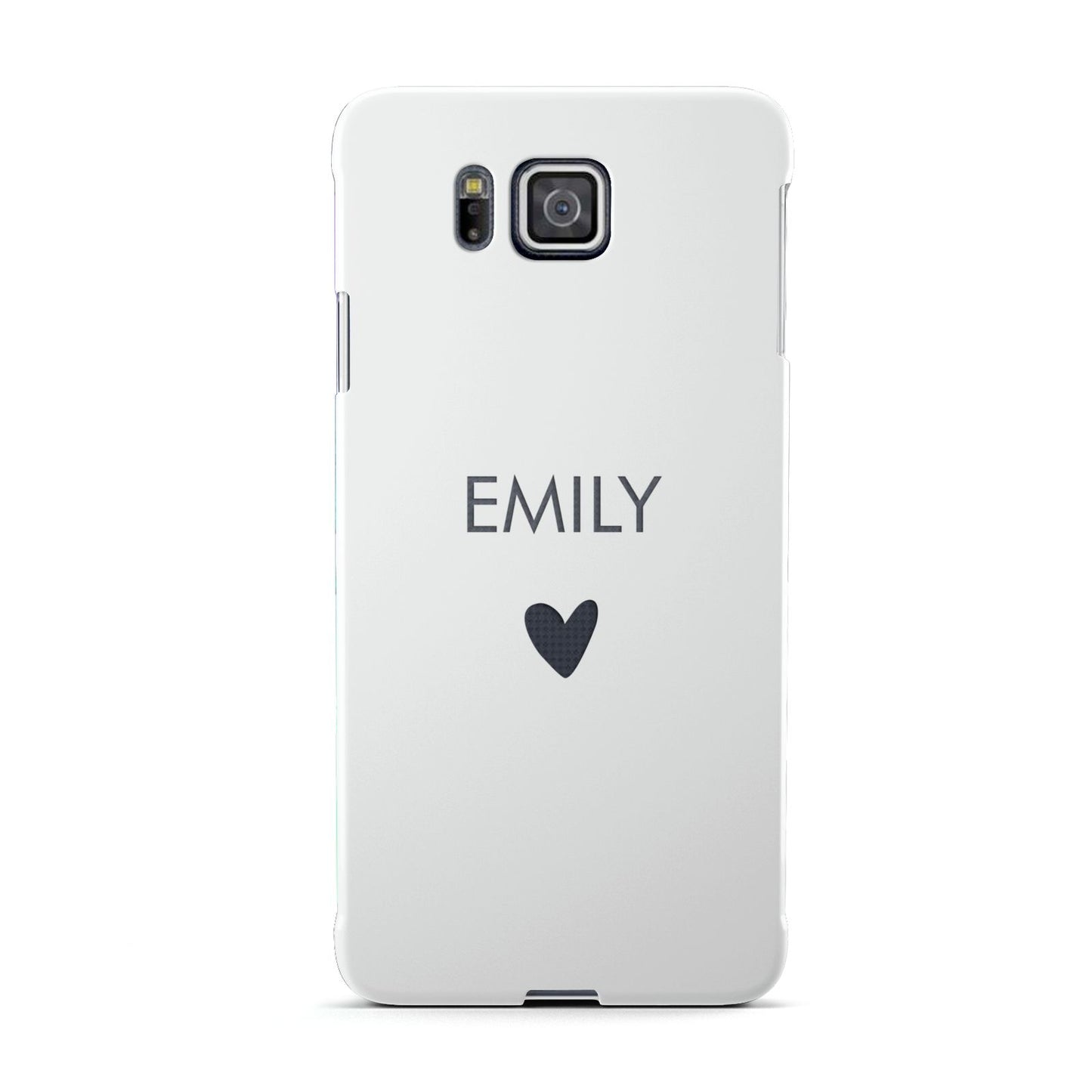 Personalised Cutout Name Heart Clear White Samsung Galaxy Alpha Case