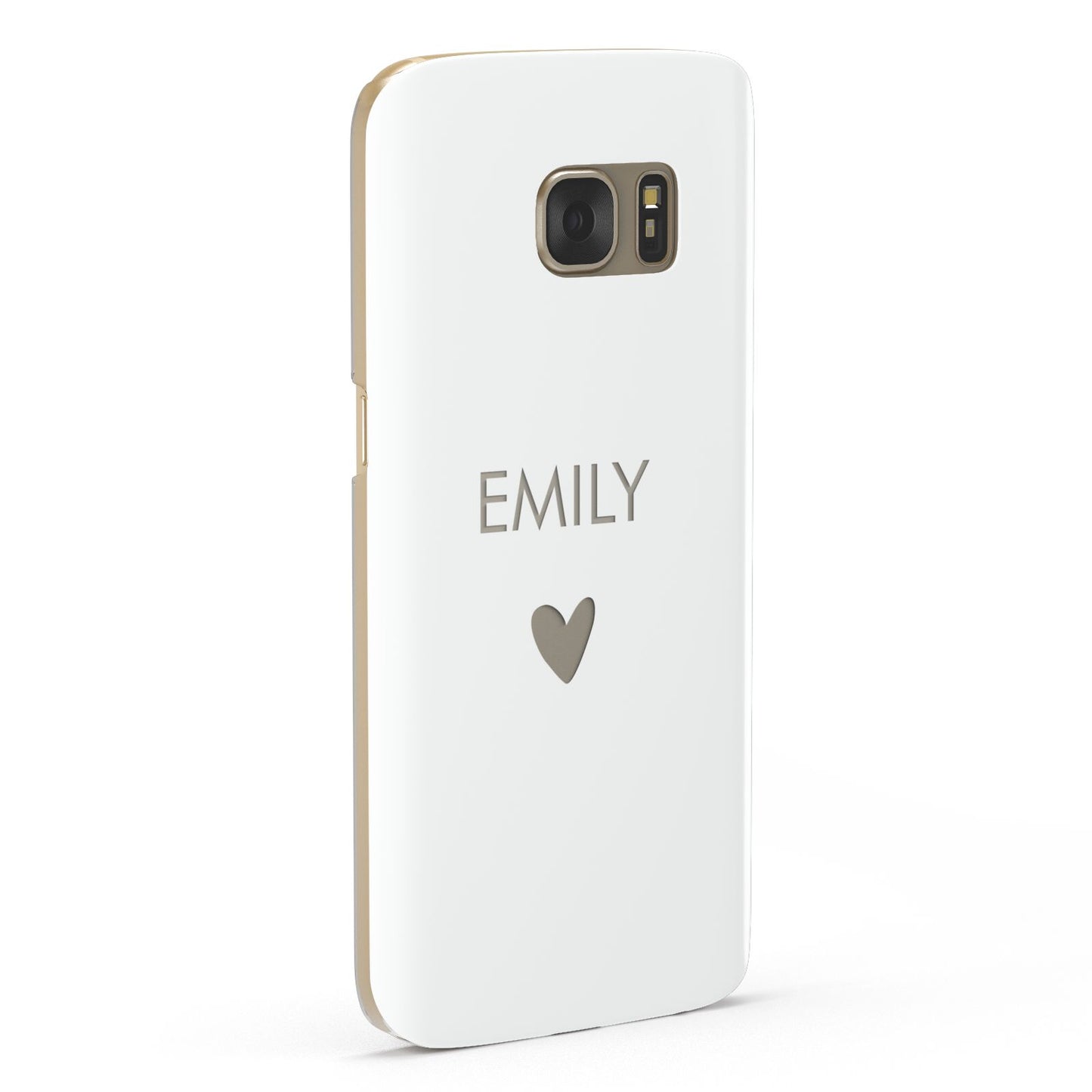 Personalised Cutout Name Heart Clear White Samsung Galaxy Case Fourty Five Degrees
