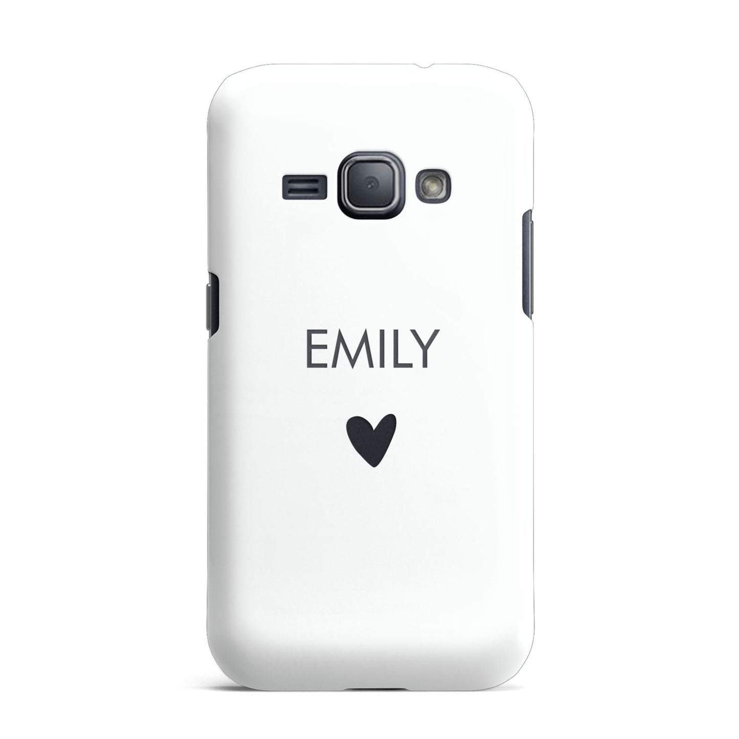 Personalised Cutout Name Heart Clear White Samsung Galaxy J1 2016 Case