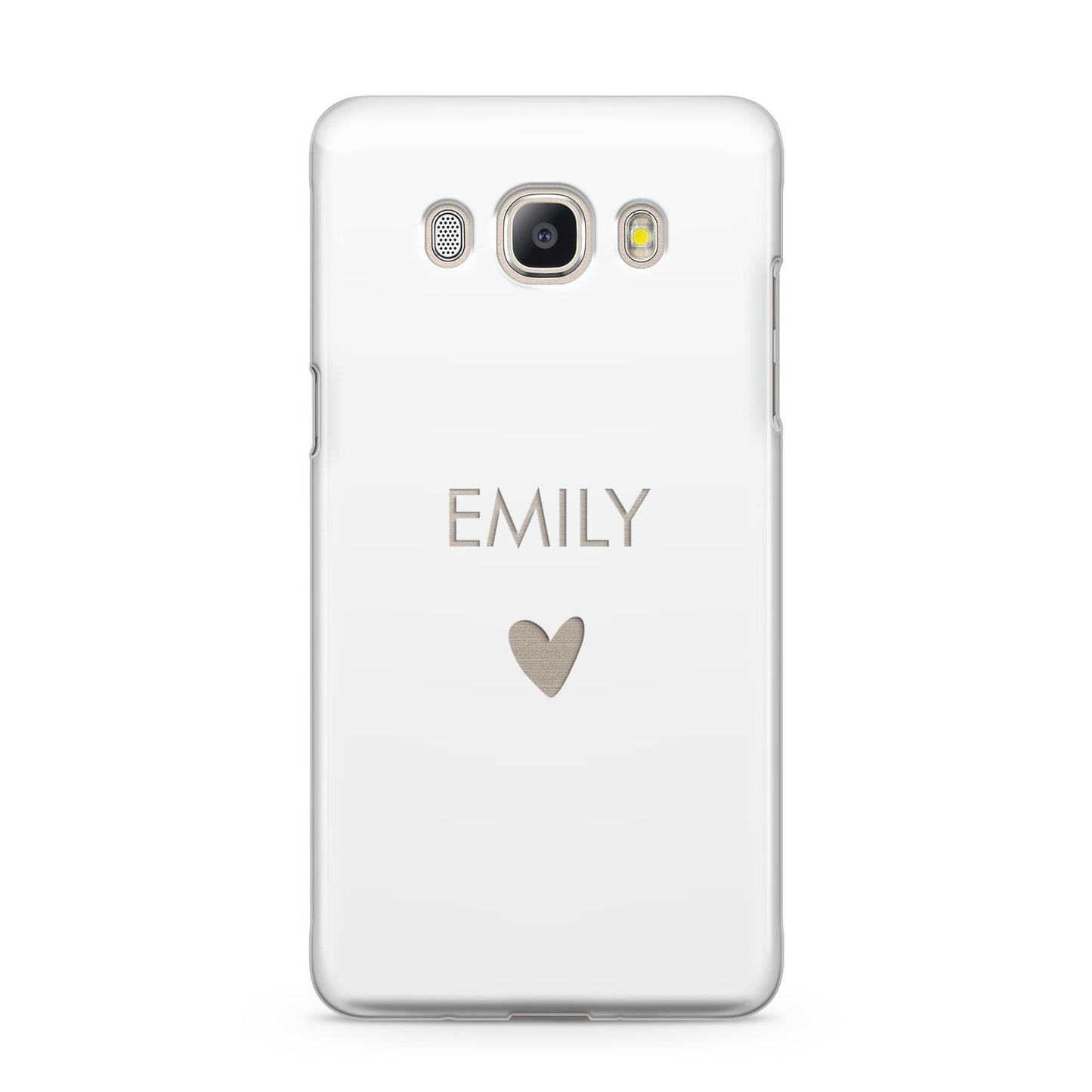 Personalised Cutout Name Heart Clear White Samsung Galaxy J5 2016 Case
