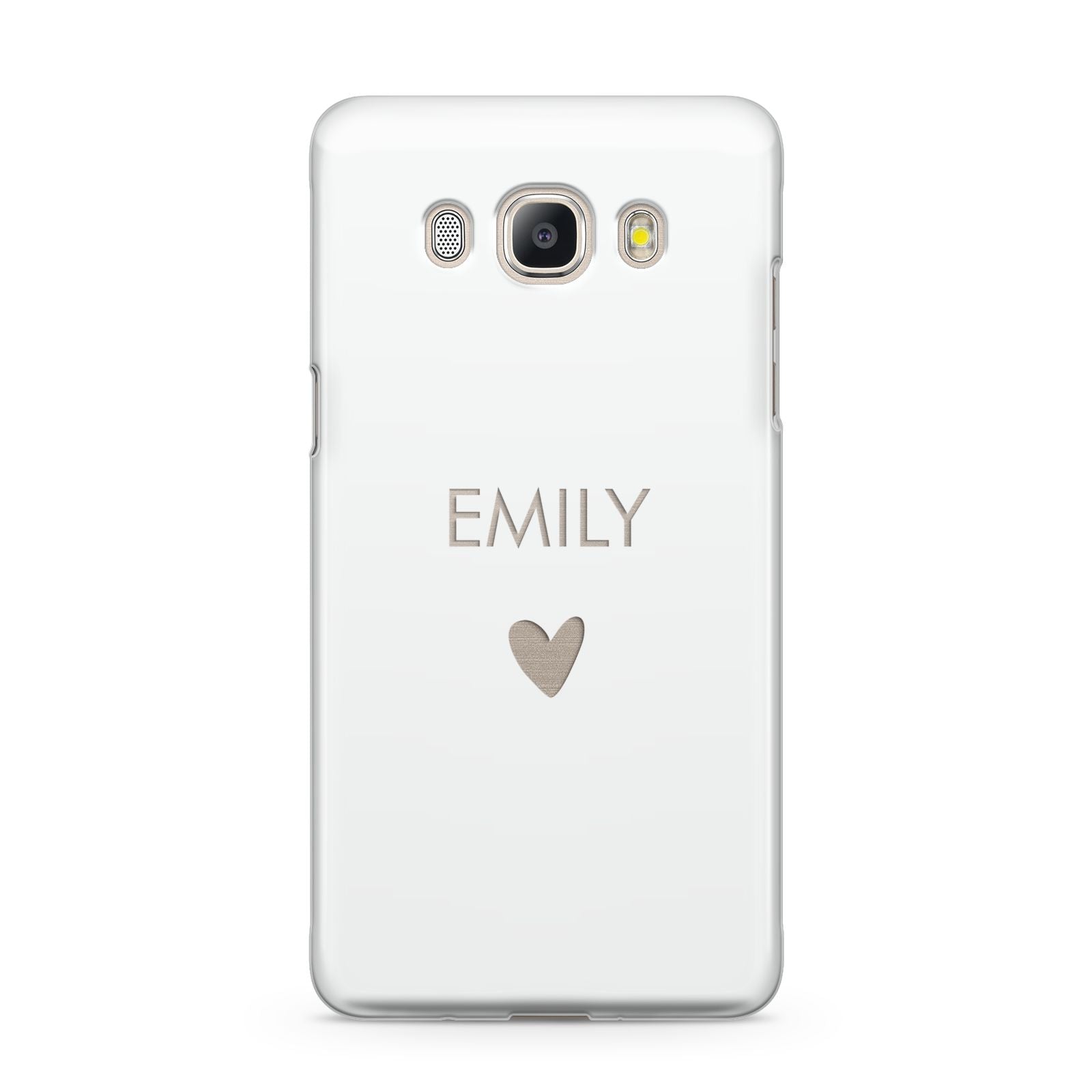 Personalised Cutout Name Heart Clear White Samsung Galaxy J5 2016 Case
