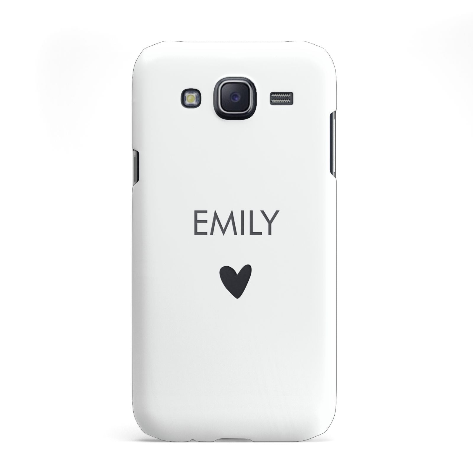 Personalised Cutout Name Heart Clear White Samsung Galaxy J5 Case
