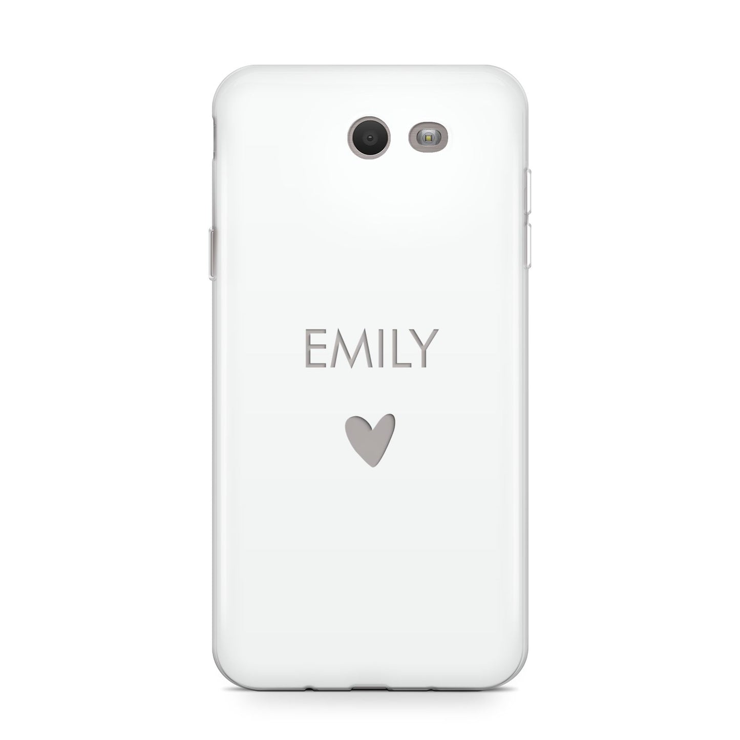 Personalised Cutout Name Heart Clear White Samsung Galaxy J7 2017 Case