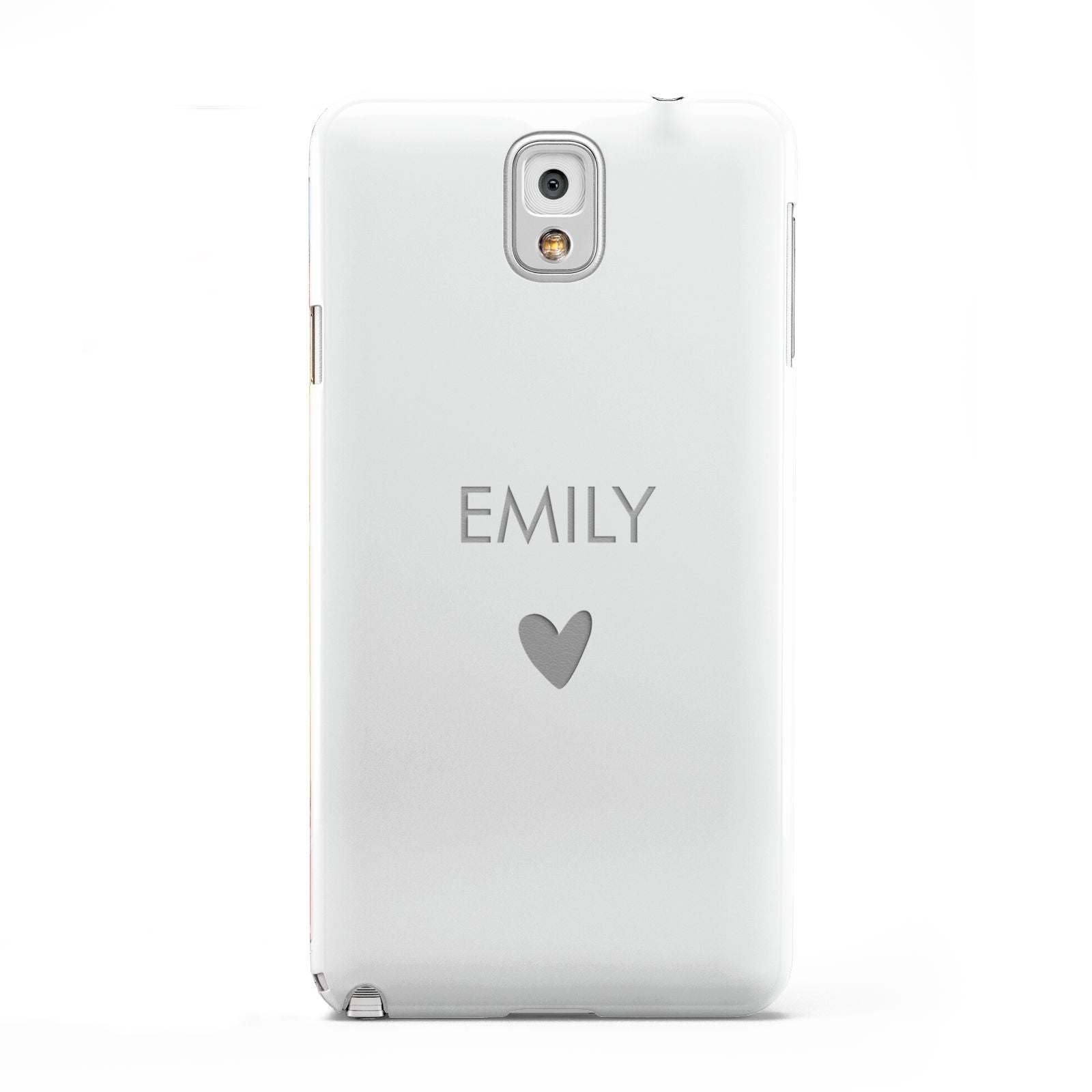 Personalised Cutout Name Heart Clear White Samsung Galaxy Note 3 Case